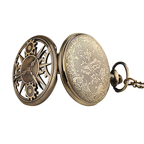 Zakhorloge Unieke Gear Wheel Design Zakhorloge Steampunk Cool Kinderen Hanger Klok Geschenken met Ketting Ketting: - Afbeelding 3