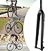 Gravel Carbon Mountain Bike Rigid Fork 26'' 27.5'' 29'' 1-1/8'' Straight/Tapered Tube Bikes Front Fork Disc Brake 15X100mm Thru Axle Bikes Hard Front Fork Dual Routing(Tapered tube Glossy Black,26