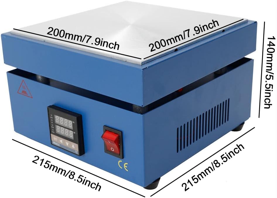 850W Preheating Station with PID Closed-Loop Control, 0-400℃ Aluminum Heating Plate for Electronics, Medical, Biology Labs – Portable, 110V, Anti-Static, Efficient Heat Dissipation