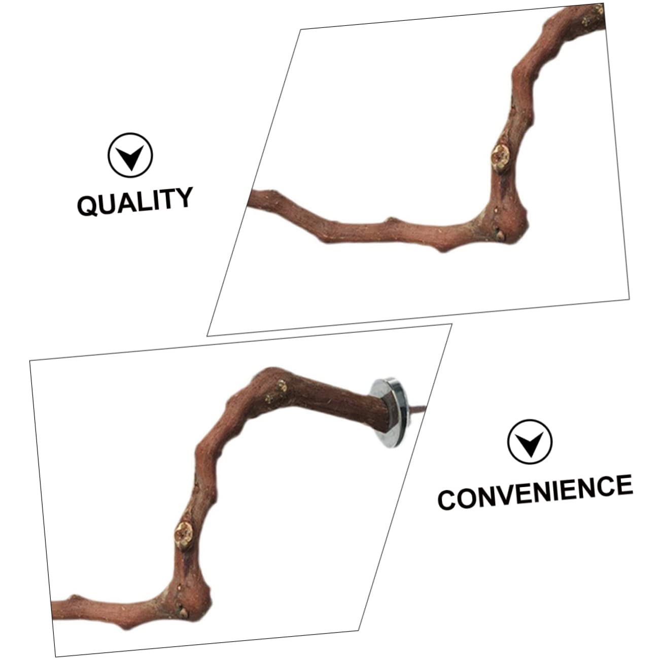 DOITOOL 3pièces Perchoir à Oiseaux Bois Naturel pour Perroquets Jouet Entraînement pour Oiseaux Accessoire De Cage Soulagement De Ennui Aléatoire
