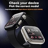 TOCOL 2 Pack HD Case Compatible with Apple Watch Series 6/5/4/SE 44mm with Built-in Tempered Glass Screen Protector [10X Military-Grade Shockproof] [Touch-Sensitive] for iWatch 44mm - Black+Clear - Image 4