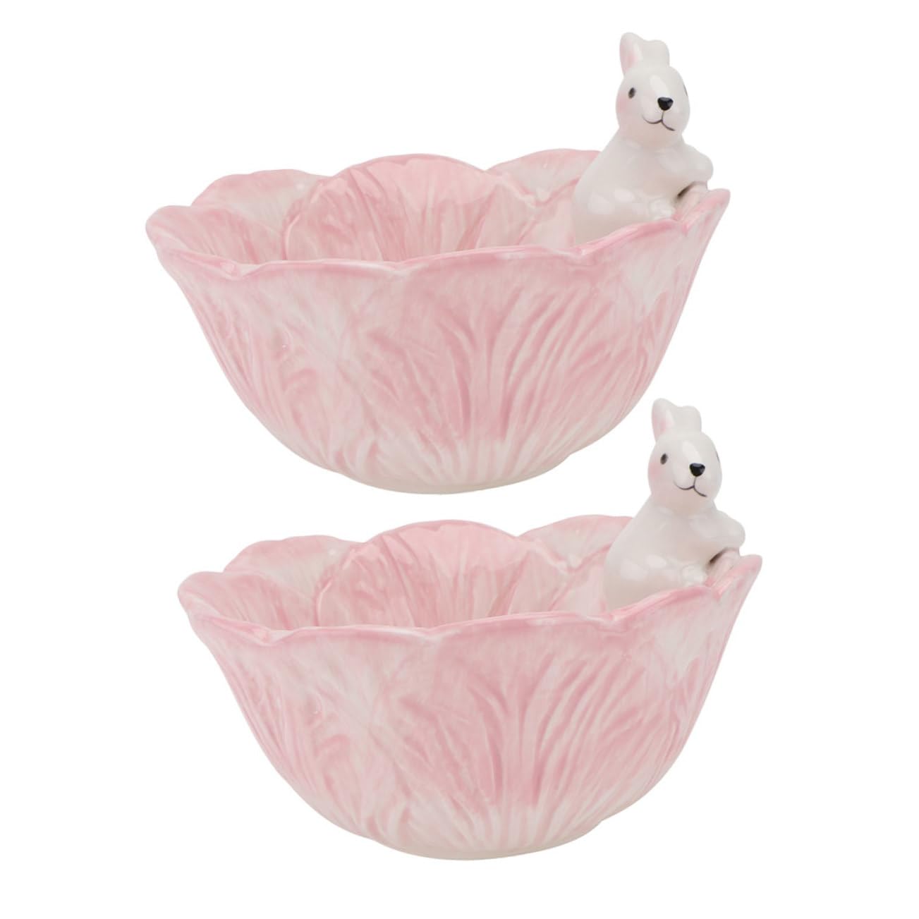 Bols en céramique lapin rose : fini les récipients qui glissent pendant le repas
