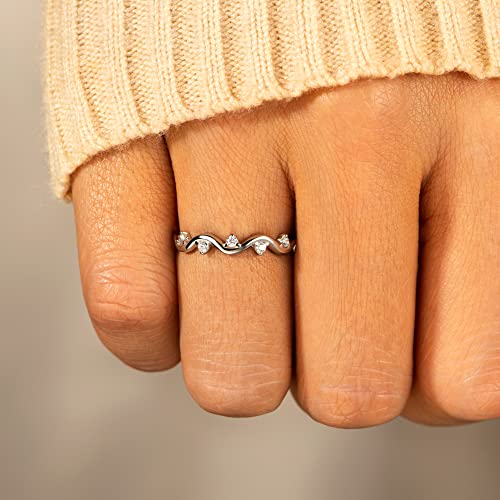 STORYJEWELLERY Ring for My Daughter, Silver Wave Ring for Daughter, Princess ring, Daughter Gift from Mom, Rainbow Ring to Daughter, Daughter Gift, Gifts for Daughter3