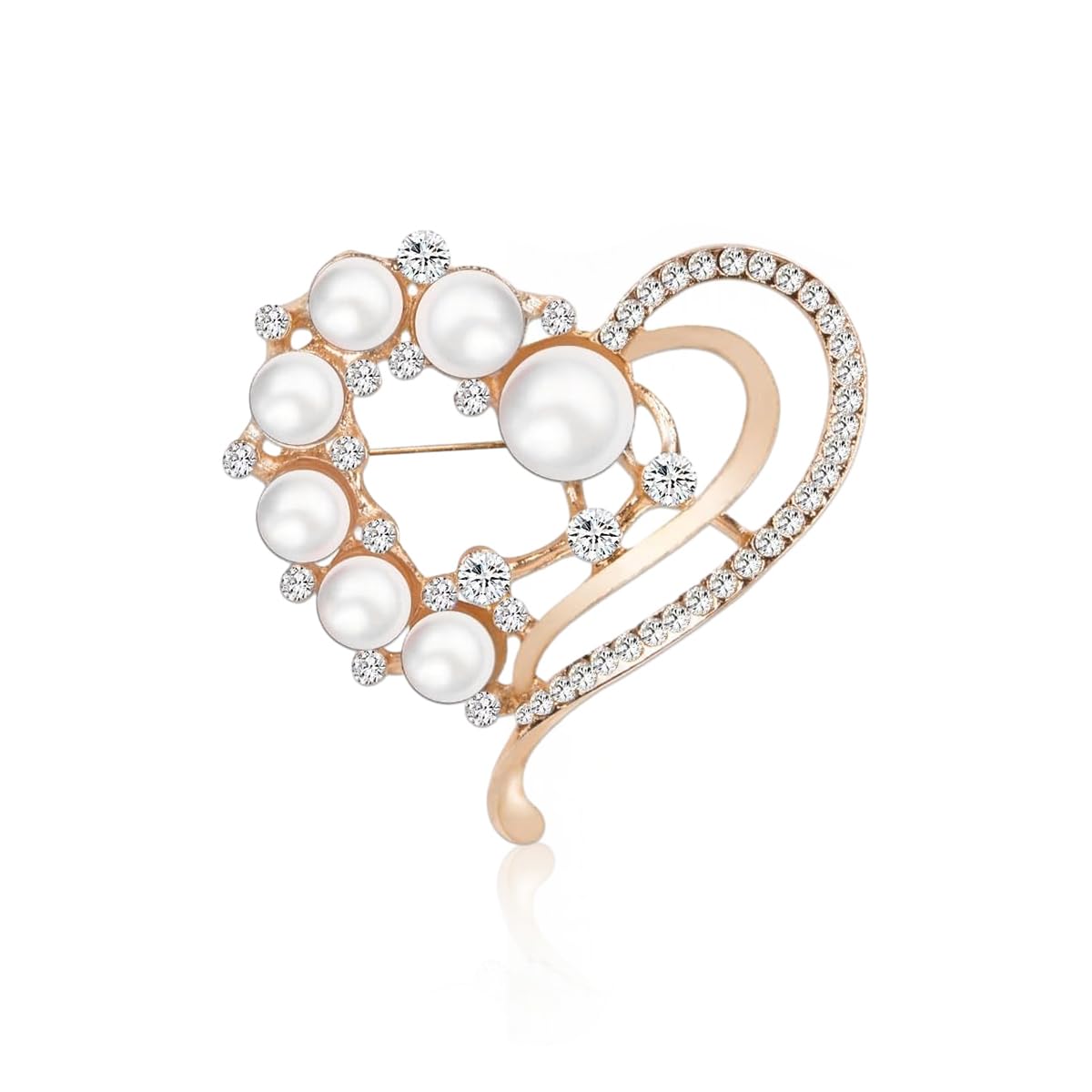 SANNIDHI® Pearl Brooch for Women Heart-shaped Rhinestone Saree Brooch for Women Gift, Fashion Ladies Alloy Brooches for Blazer, Sweater, Gown, Shawl (B0CP9FKCX6) Amazon Price History, Amazon Price Tracker