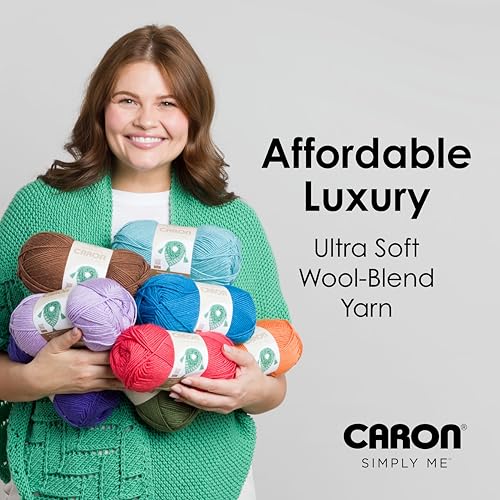 Image of Caron Simply Me, Soft Bulky Yarn for Crocheting, Ruby, 2-Pack | #5 Bulky Yarn, 62% Acrylic, 20% Nylon & 18% Wool, Soft Crochet Yarn for Knitting & Hobby Crafts, 246yds, 200g /7oz per skein