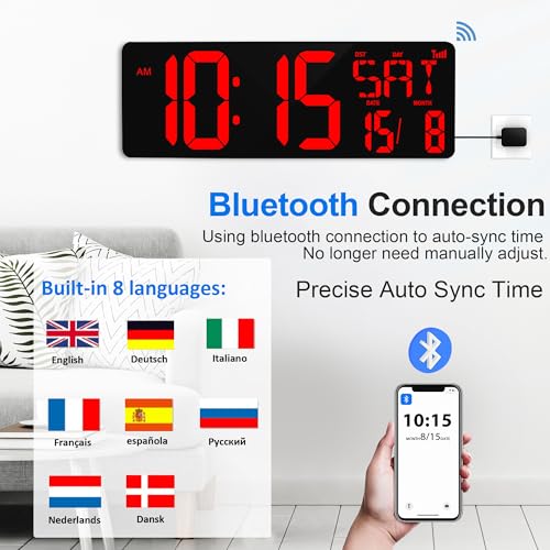 Horloge Murale Digitale Bleutooth XREXS : Ne Perdez Plus le Fil du Temps