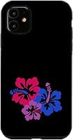 Vista 8 de Funda para iPhone 13 Pro Bisexual Bi Pride Sutil Hibiscus Flower Hawaii LGBT LGBTQ