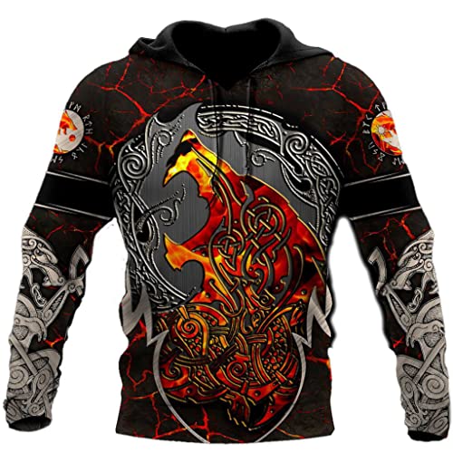 Sweat viking homme confortable résistant au lavage avec runes celtes