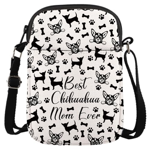 Image of GJTIM Chihuahua Mom Gift Chihuahua Owner Gift Best Chihuahua Mom Ever Chihuahua Gift Makeup Bag Animal Dog Lover Gift (Best Chihuahua Mom CR)