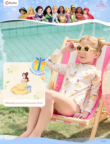 Image of Disney Frozen Stitch Princess Minnie Mouse Girls Swimsuit Long Sleeve Rashguard UPF 50 One Piece Bathing Suit Size 3M-13Y