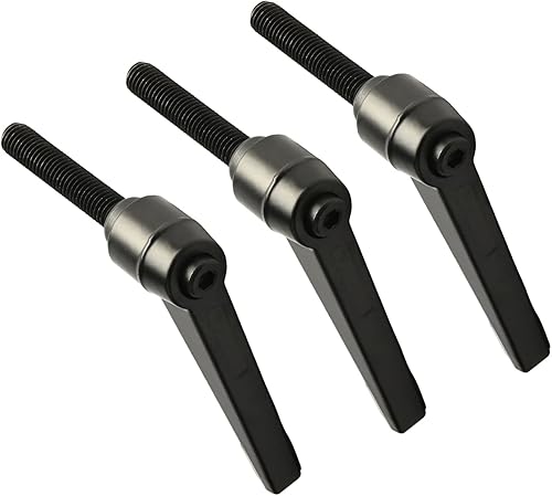 Miniatura 19 de Othmro 2 piezas de palanca de sujeción con rosca M8 Palanca de trinquete, aleación de aluminio ajustable con botón de bloqueo con perno roscado 2