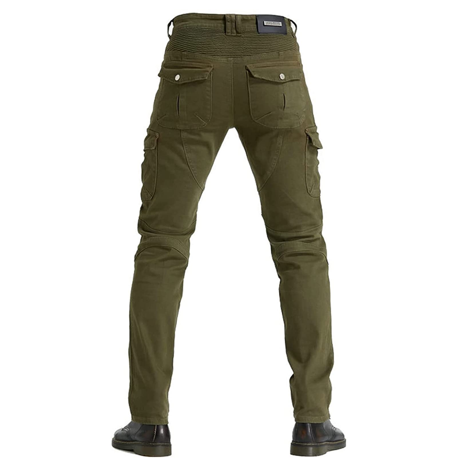 Pantaloni Jeans Moto Uomo | Pantaloni Moto Uomo | Jeans Uomo Moto con Protezioni | Pantaloni Moto Biker Rinforzato | Pantaloni da Motociclista,4X Imbottitura di Protezione (Army Green,XXL)