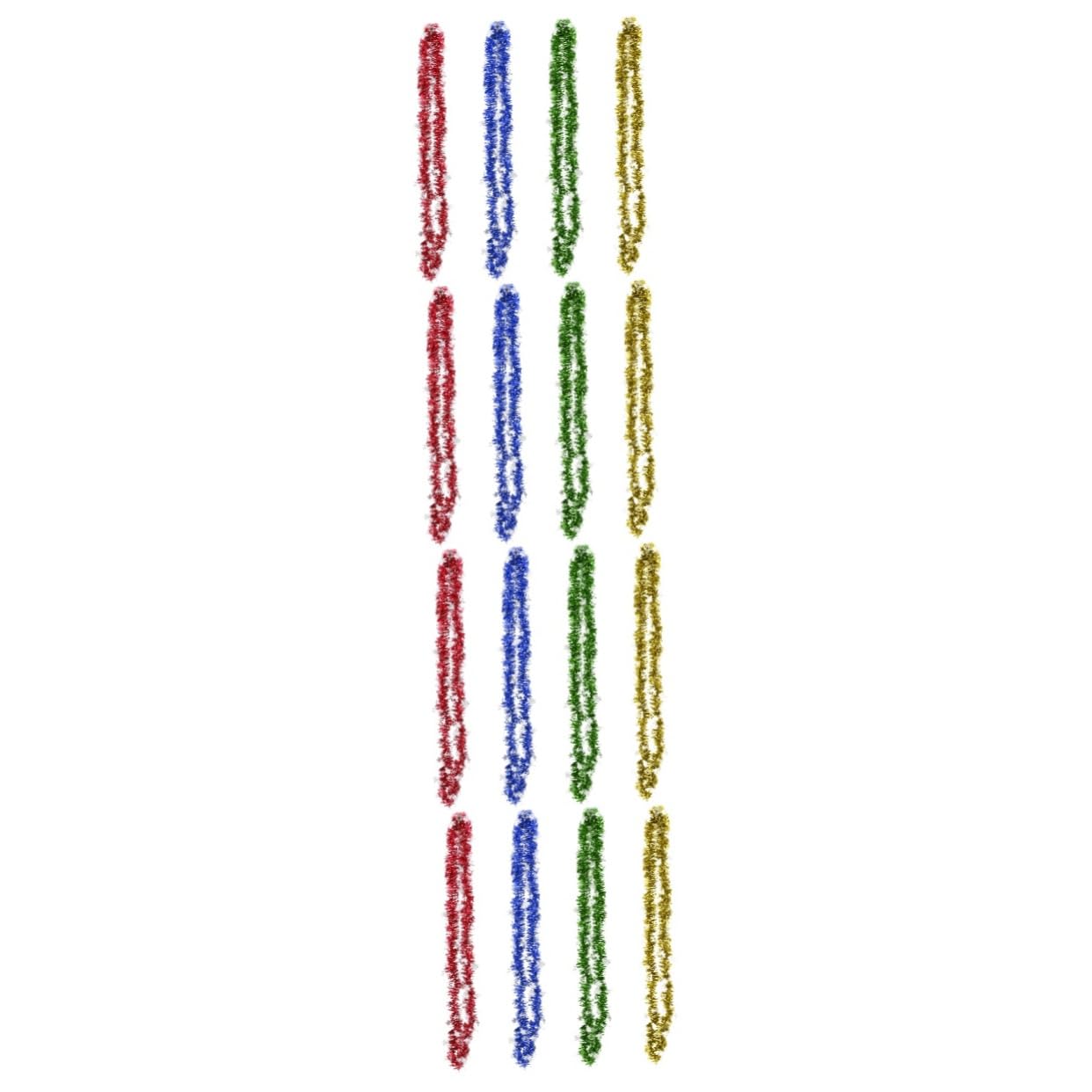 Guirnalda navideña de oropel flexible y multicolor para una decoración festiva vibrante