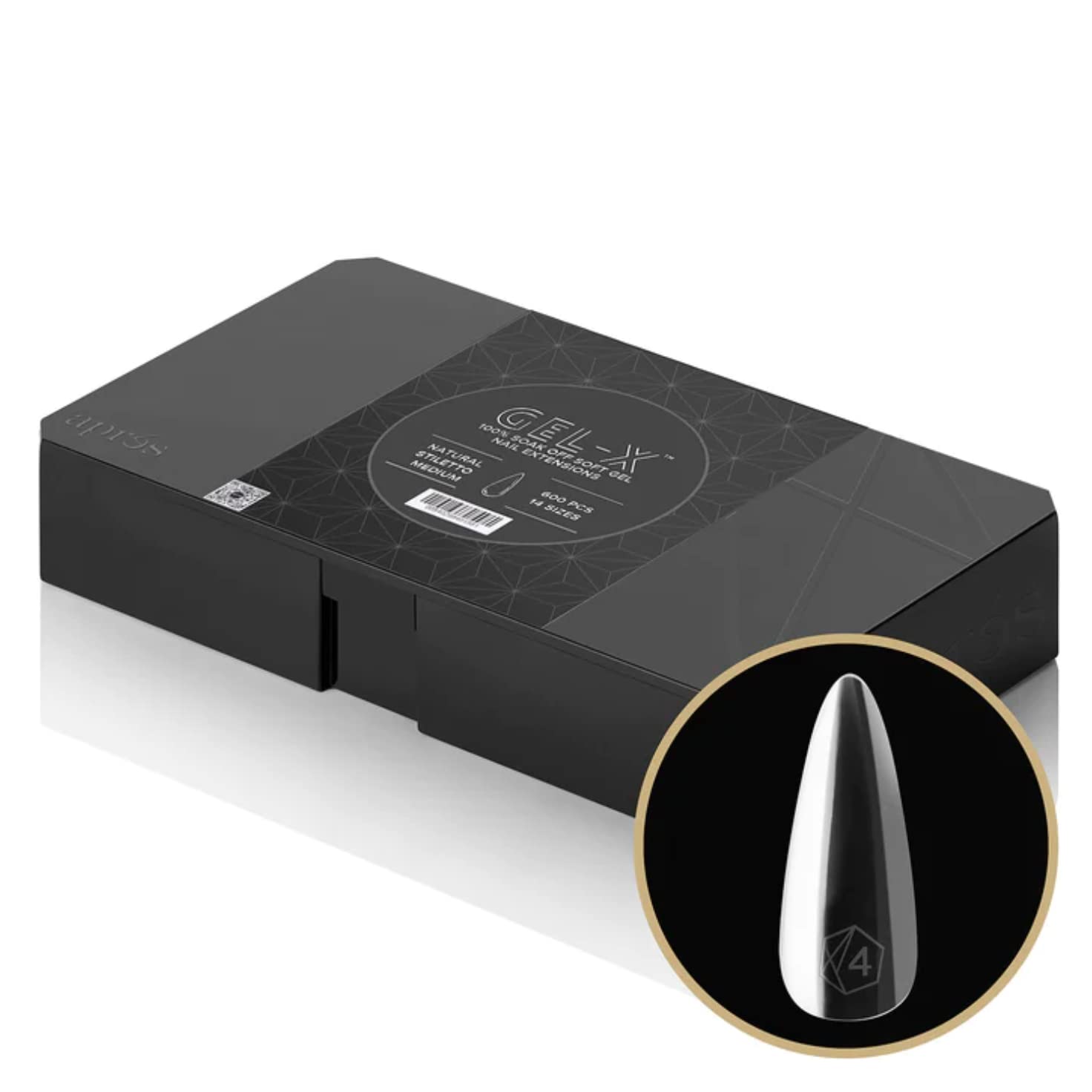 Apres Gel-X Natural Stiletto Medium 2.0 Box of Tips 14 sizes 600 PCS