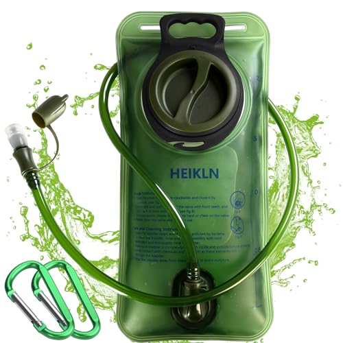HEIKLN Hydration Bladder 2 Liter,Water Bladder for Hiking Backpack,Leak Proof Water Bladder Bag, BPA Free Military Water Storage Bladder, Hydration Pack for Bicycling Hiking Camping Hunting Running