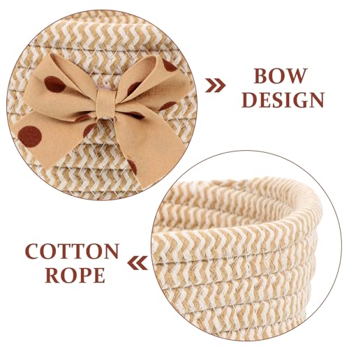 Cesta tejida de cuerda de algodón con lazo Gatuida para decoración de mesa y organización 8