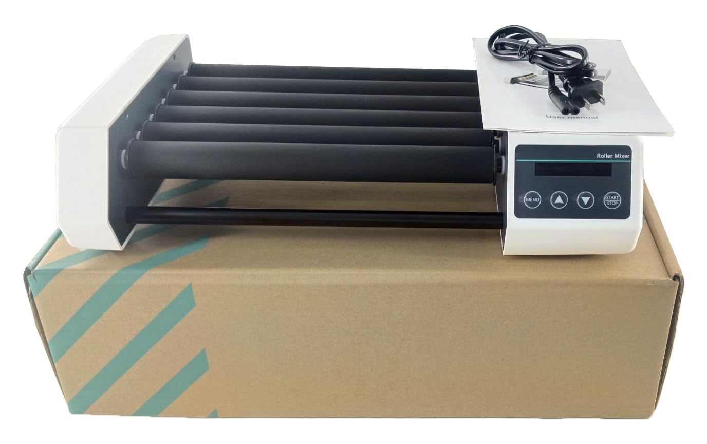 Test Tube Roller Mixer Shaker with Brushless Motor Horizontal Rolling Speed 20 to 80rpm 6 Rollers Specs φ6 to 34mm Power 25W