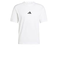 adidas Homme Essentials Small Logo Single Jersey Tee, White/Black