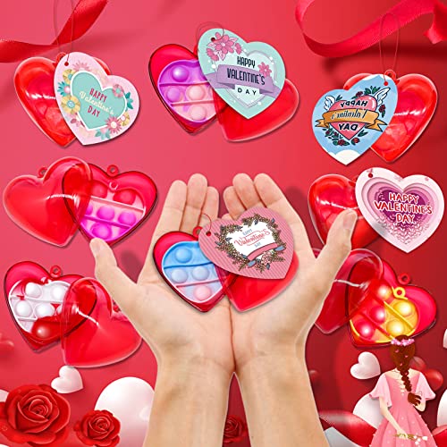 Valentines Day Gifts For Kids-40 Valentines Cards With 72 Heart Pop Fidget Toys Bulk,Valentine's Day Toys, Valentine Exchange Gift For Classroom, School Party Favors For Kids, Valentine's Day Prizes #TOP3