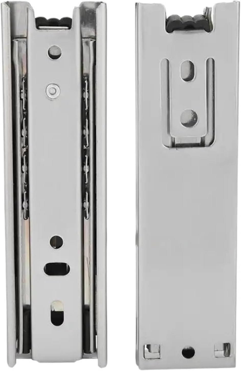 Hardware Full Extension Side Mount Drawer Slides 2pcs 5in 3-Section Drawer Runner Furniture Cabinet Cupboard