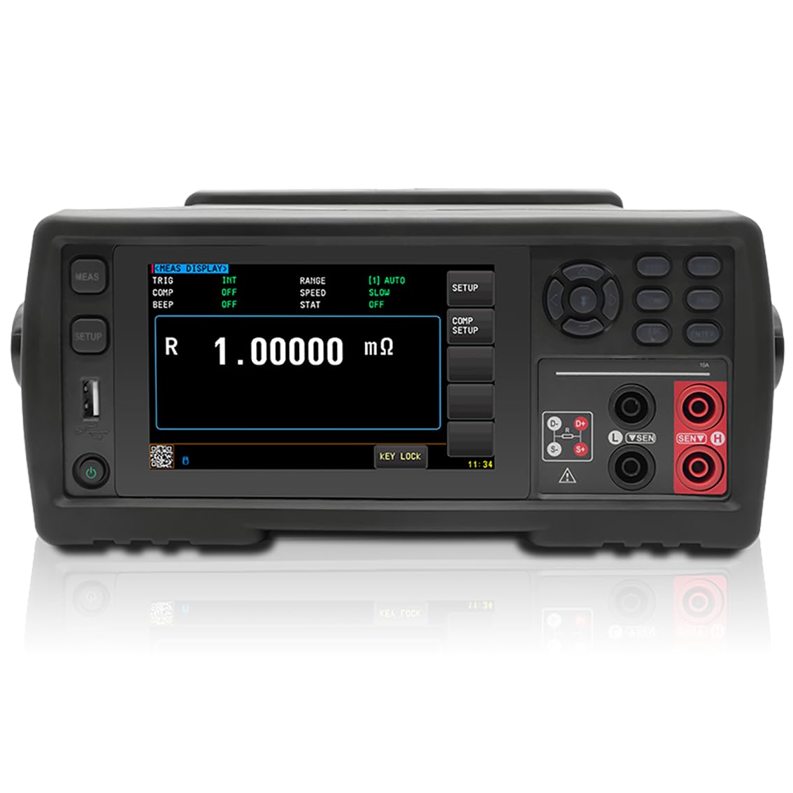 Ultra Low DC Resistance Tester High Precision Digital Milliohmmeter with 300000 Numbers Max Display USB Four Terminal Testing Six Range Manual Automatic ATL108 RS232 Communication Cable
