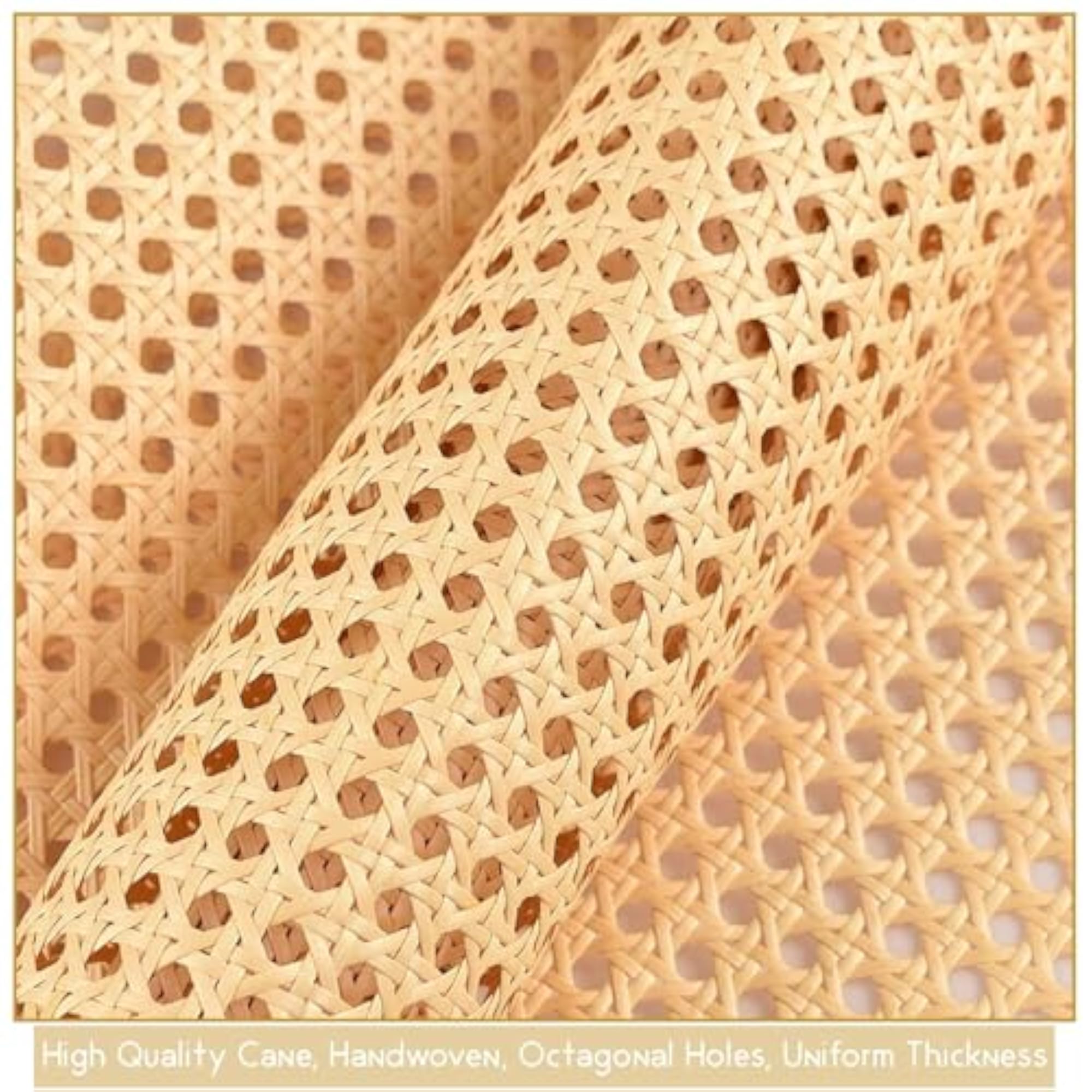 Natural Rattan Webbing for Caning Projects, 16" Width