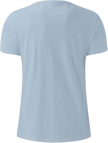 Miniatura 3 de Generic Camisas casuales para hombre, cuello redondo, manga corta, sueltas, de verano, a la moda