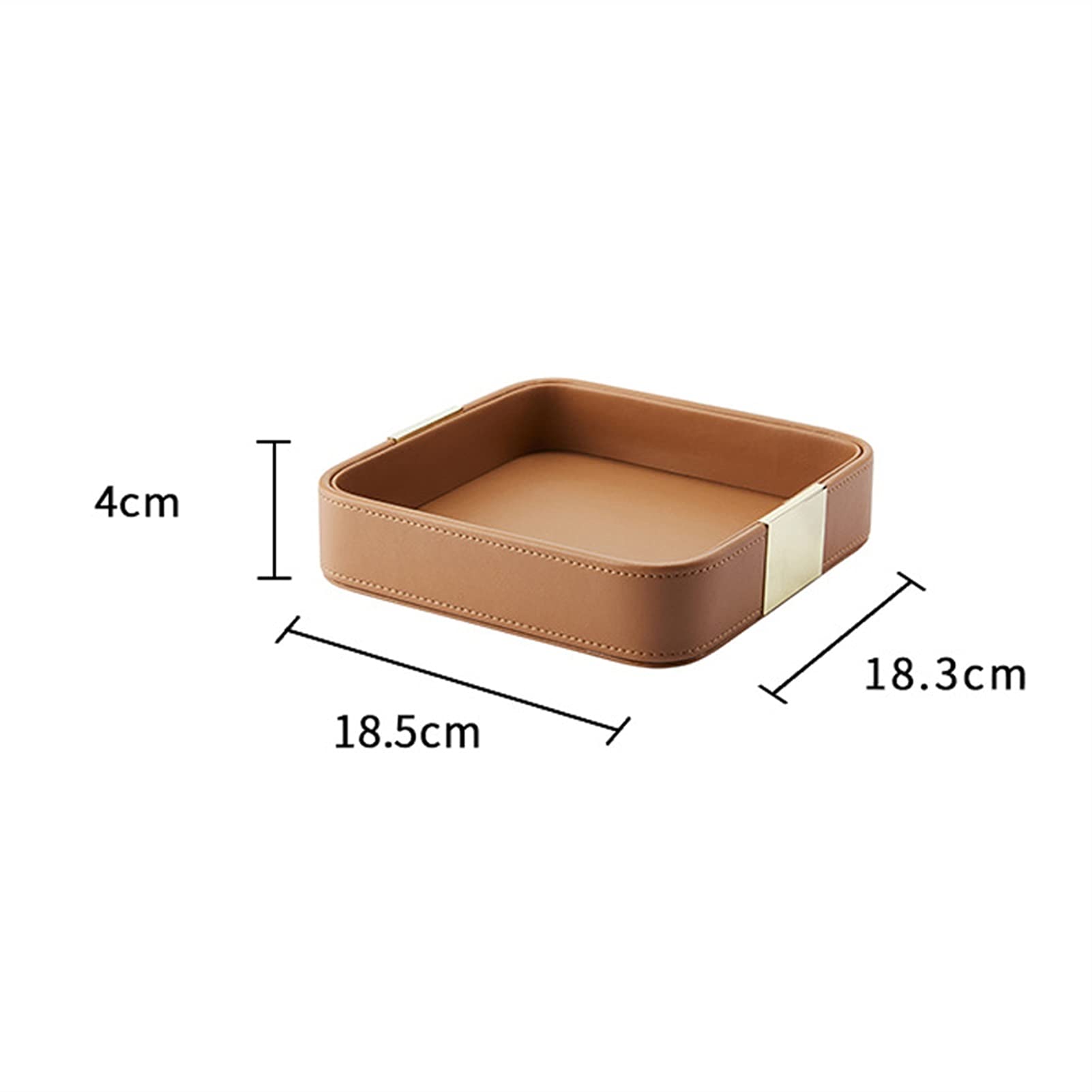 Bandejas Bandeja de Almacenamiento de Escritorio de Cuero Bandeja de Almacenamiento Cuadrado Bandeja de Estilo de Estilo Europeo Cajón de Cuero Tray (Color : Orange)