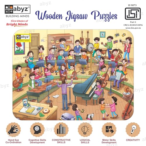 Image of ABYZ Wooden Jigsaw Music Class Games Puzzles 35pcs for Kids of Age 4-6 Years