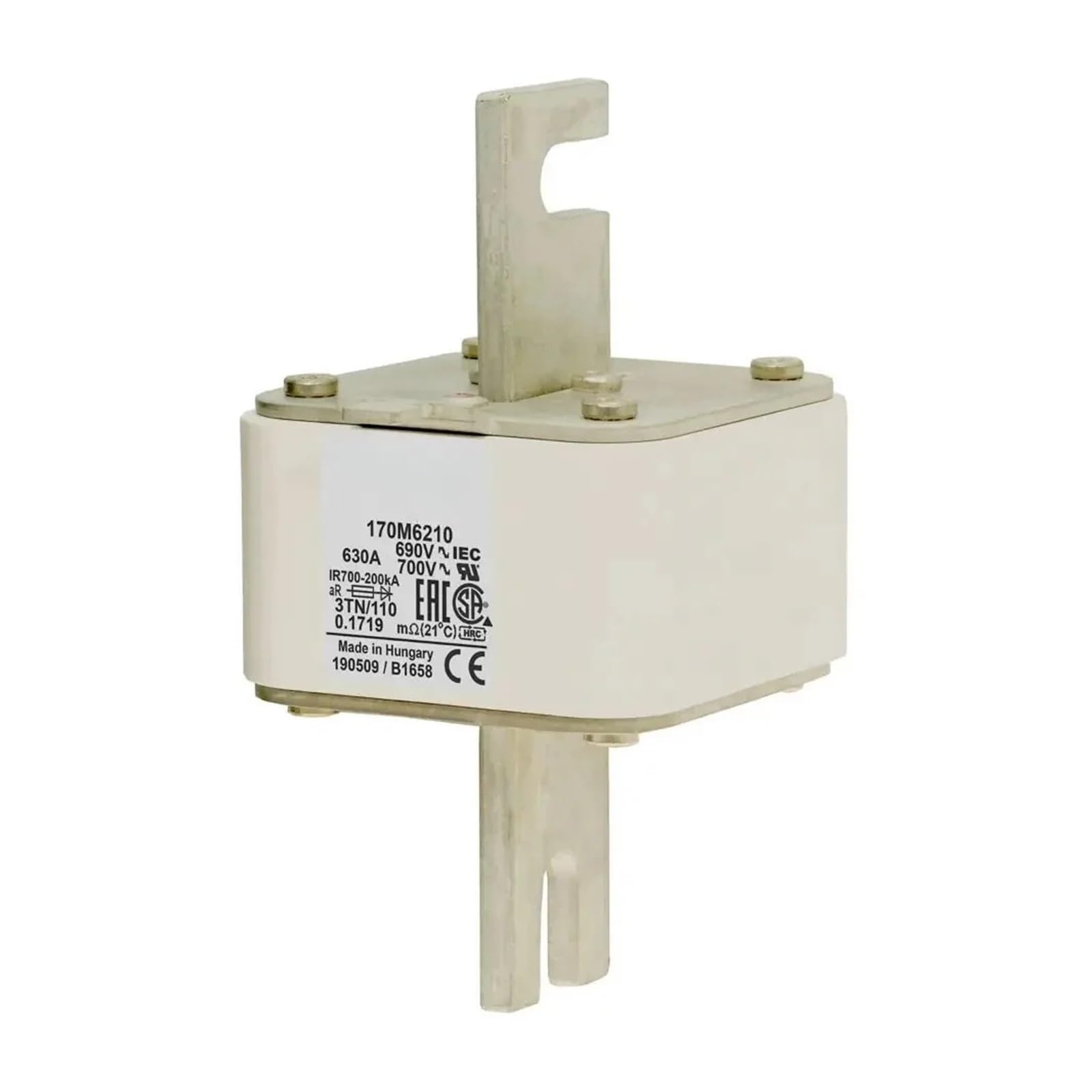Fusible 170M6213 corps céramique pour sectionneur et onduleur triphasé