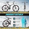 26 Foldable MTB 21-Speed Full Suspension, High-Carbon Steel Frame, Dual Disc Brakes & Quick-Release Tires Adults & Teens (Black)