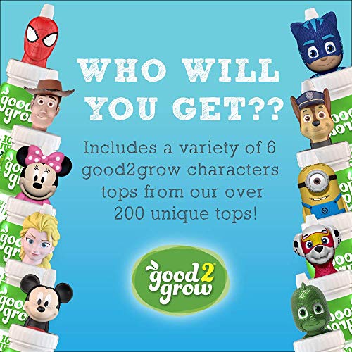 good2grow Surprise Character 6 Pack 100% Apple Juice, Spill Proof Tops, New Characters Available Every 2 Months, 6-Ounce Bottles, Non-GMO with no Sugar Added and Excellent Source of Vitamin C