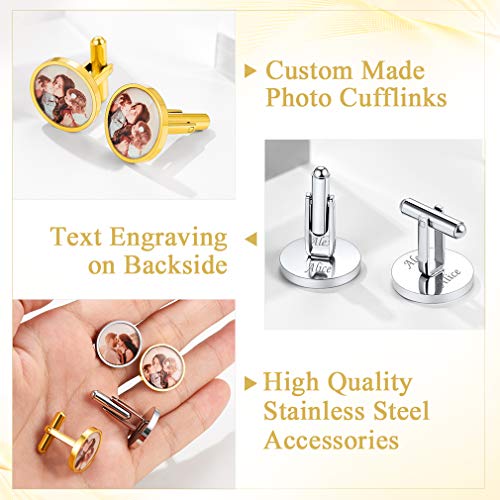 Picture Cufflinks For Men Custom Cuff Links With Photo Father Of The Bride Cufflinks Memorial Gift For Groom Wedding #TOP4
