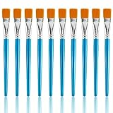 10 Pieces 3/4 Inch Flat Paint Brushes, Watercolor Paint Brush for Acrylic Painting, Synthetic Nylon
