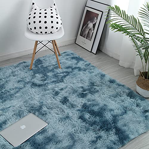 5X8 Blue Modern Home Decorate Area Rugs For Living Room Bedroom Bathroom Fluffy Indoor Carpet #TOP1