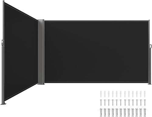 Miniatura 18 de VEVOR Toldo lateral retráctil, UV 50 63 x 118 pulgadas, pantalla de privacidad para exteriores, pantalla de privacidad para exteriores, 9.88 oz