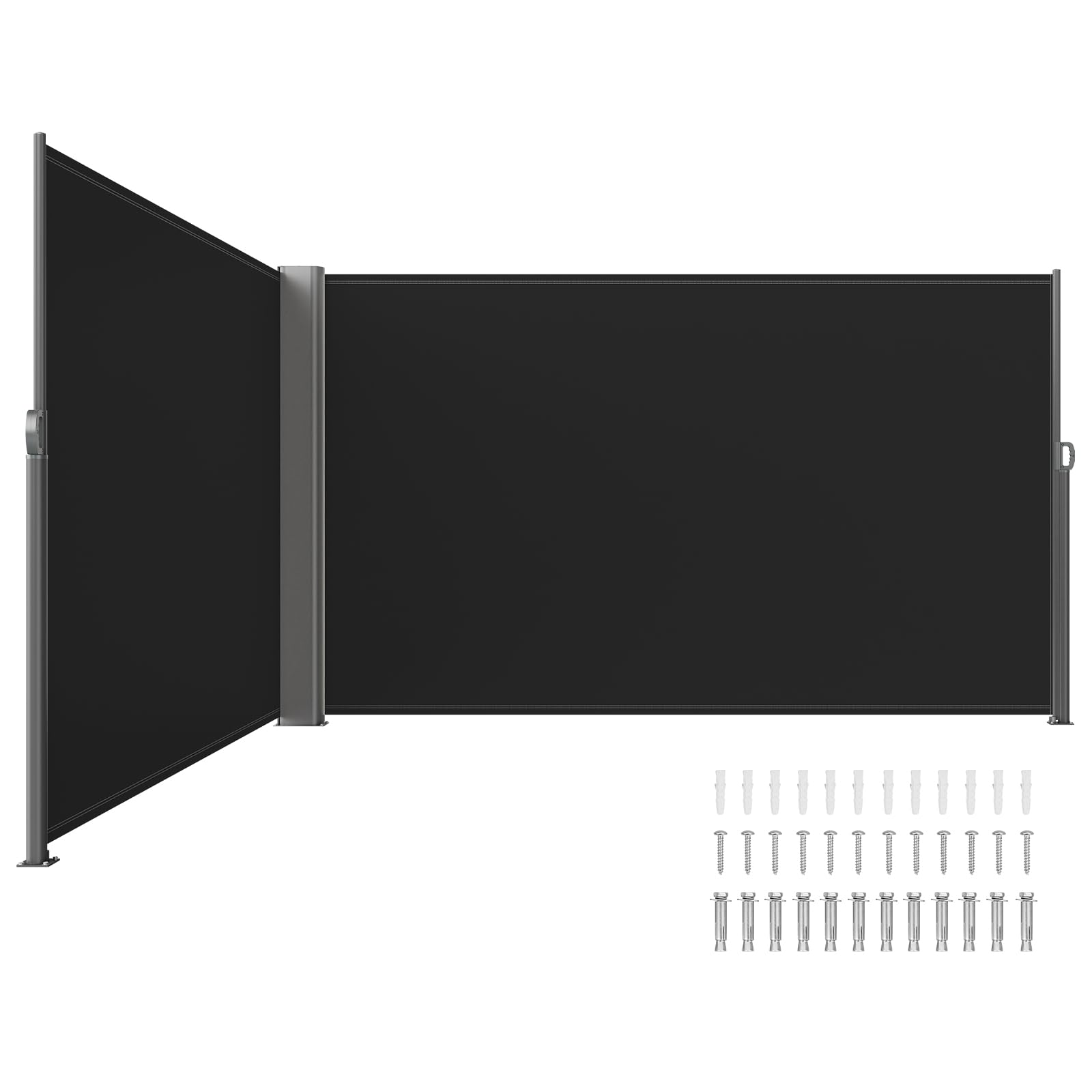 LOVESHARE VEVOR Paravent Retractable Exterieur Double 71x236pouces, Store Latéral Paravent Extérieur Rétractable, Auvent Store Latéral Enroulable protège du Soleil ou du Vent
