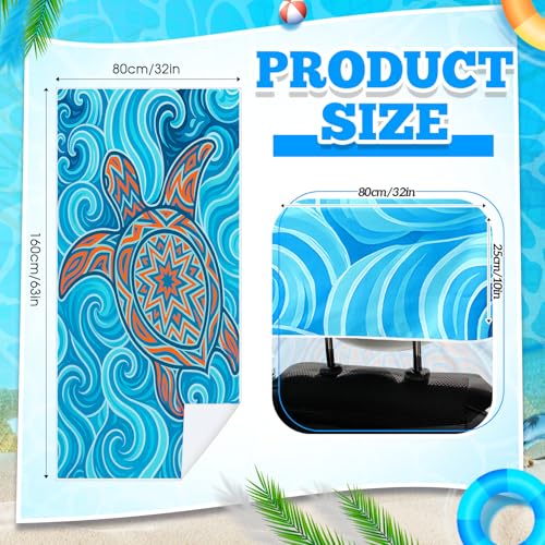 Image of Hahafelt 2 Pack Car Seat Towel Cover with Storage Bag, Colorful Sea Turtle | 63 x 32 in Car Towel Seat Cover Non Slip Waterproof, Gym Workout Swimming Running, Machine Washable Sweat Absorbent Protector