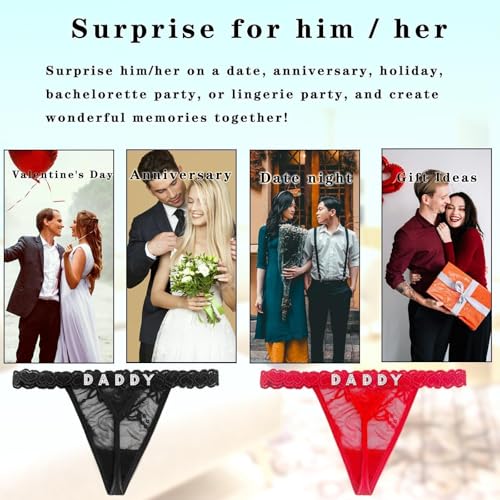 Women's Personalized Thongs with Funny Rhinestone Letters, Custom Name Underwear Panties for Couples4