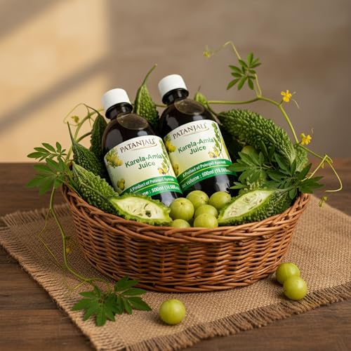 Image of Patanjali Karela Amla Juice- 500ml (Pack of 2)