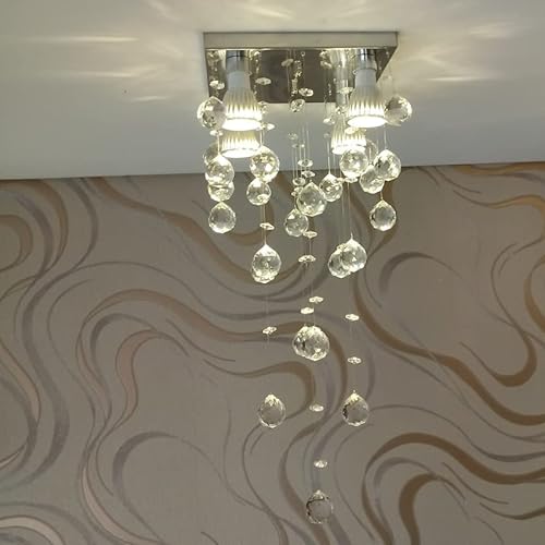 Lustre para sala de jantar com 50cm de altura em cristais legítimos k9