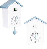 Vista 12 de KEYPOWER - Reloj de cuco, reloj de pared de cuco, sonidos de pájaros de cuco o llamada, péndulo de reloj con diseño, casa de pájaros, arte de pared