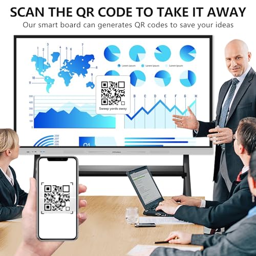 Image of 75 Inch Smart Board, 4K UHD Interactive Whiteboard with Auto Framing 4K AI-Camera and Soundbar, All in One Digital Whiteboard for Classroom and Business- Android 14(8+128GB)
