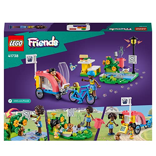 LEGO 41738 Friends Hunde-Rettungsfahrrad, Tierrettung-Spielzeug mit Welpen-Tierfiguren und Mini-Puppen aus 2023 für Kinder ab 6 Jahren, Tier- und Welpen-Pflege