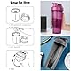 AOGOE Protein Shaker, 600ml Eiweiß Shaker, proteinshaker mit Messskala & Henkel & Kugel- BPA Frei, auslaufsicher, Langlebiger, Geruchsneutraler, Shaker für cremige Whey Proteinpulver（Schwarz+Lila）