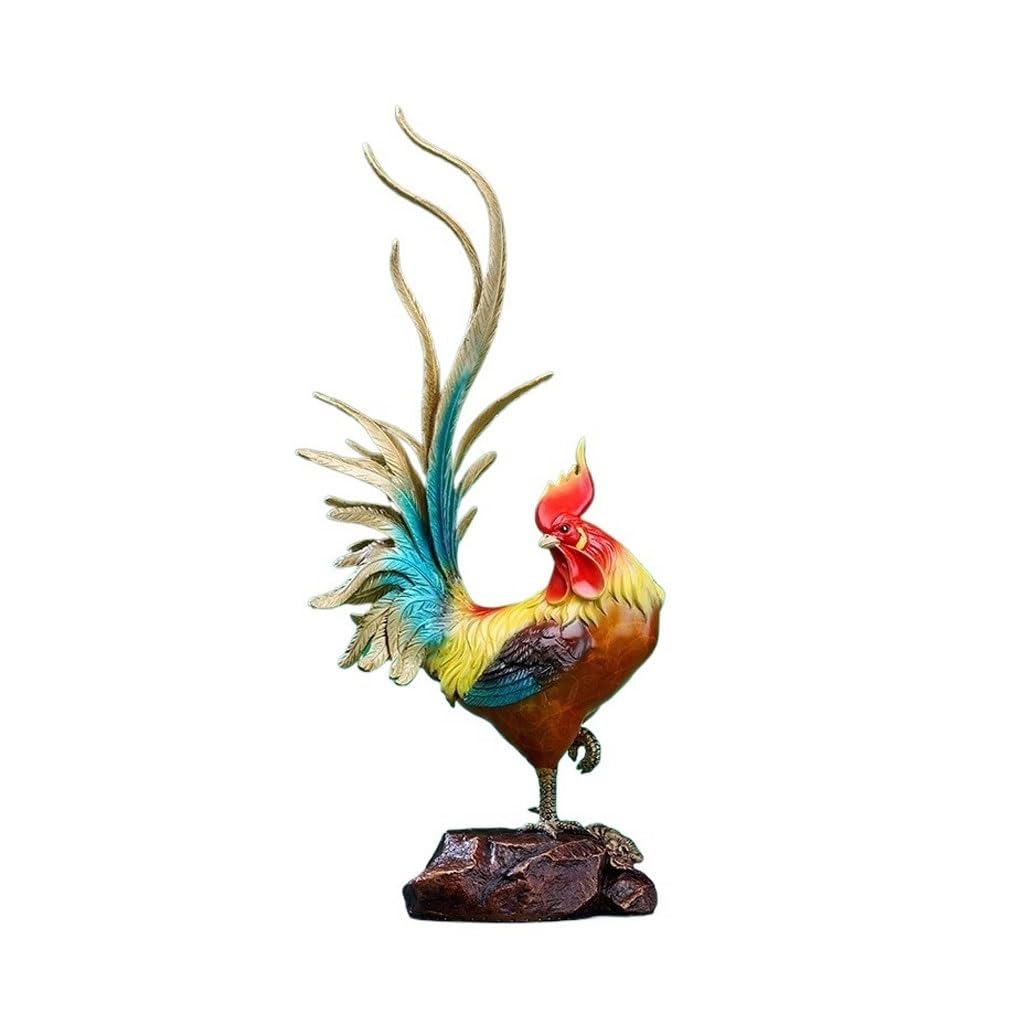 Grand Coq Fortune en Cuivre Ornements Bureau Salon Décoration