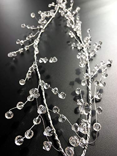 40" Clear Diamond Beaded Garlands Wire String Acrylic Crystal Garland Wedding Party Decoration Wreath Diy Wedding Centerpiece Decor Crystal Diamond Branch (Pack Of 10) #TOP5