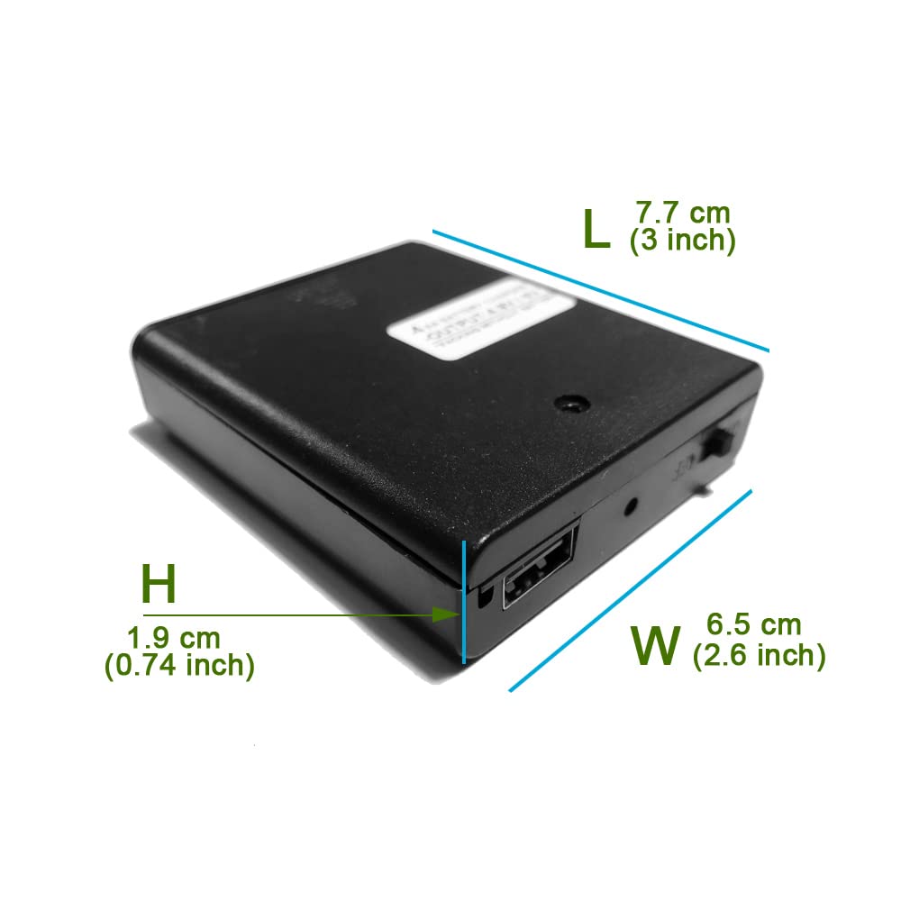 DANXQ Built in USB Female Socket 4 AA Battery Charger Case Box Holder Output 4.8 Volt Or 6 Volt with On Off Switch,Without Battery(4AA Battery Case)