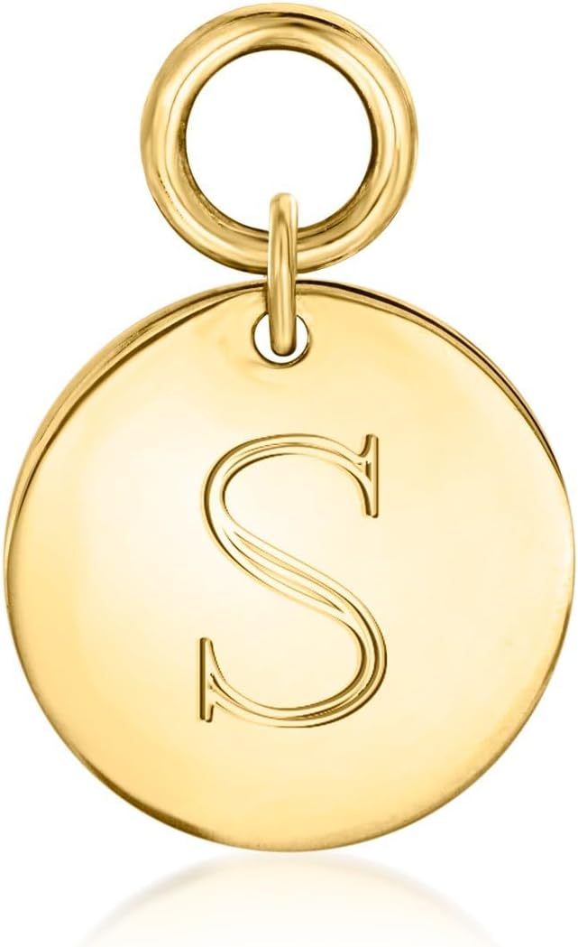 Pure Collection by Ross-Simons Italian 14kt Yellow Gold Personalized Disc Hoop Charms