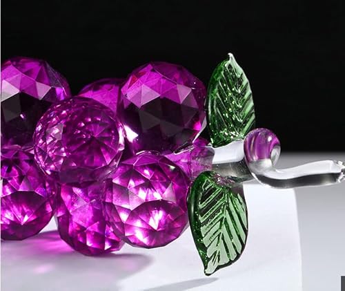 Joonor Crystal Purple Grape Statue Ornament Decorative Artificial Fruit Glass Figurine Tabletop Paperweight Crystal Ornament For Home Office,Grape #TOP4